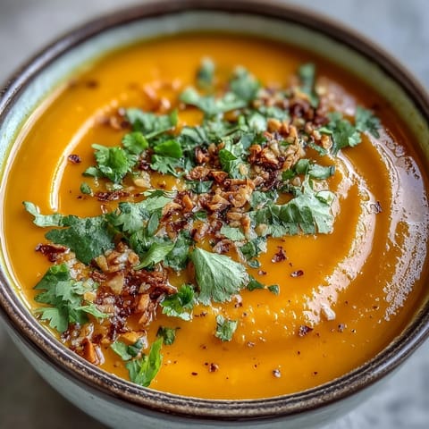 Smooth, vibrant orange Carrot and Coconut Soup in a rustic bowl with a lime wedge and chili flakes nearby.