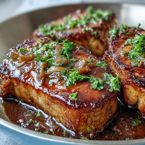 Plump sea scallops seared golden and bathed in a fragrant lemon butter sauce, garnished with fresh parsley.