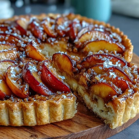 Golden Summer Stone Fruit Galette with Frangipane, a rustic dessert showcasing ripe peaches, plums, and cherries over almond cream in flaky pastry.