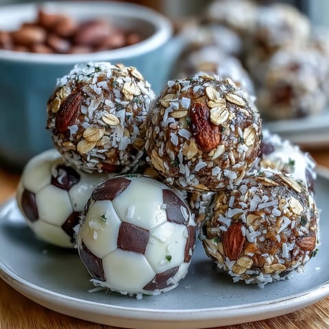 Wholesome energy balls packed with oats, peanut butter, and mini chocolate chips for pre-game fuel.  