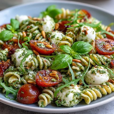 Summer Pasta Salad Pesto Mozzarella
