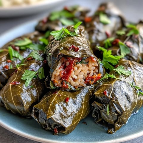 Plump Kurdish Dolma with savory rice filling, a delightful vegetarian appetizer.