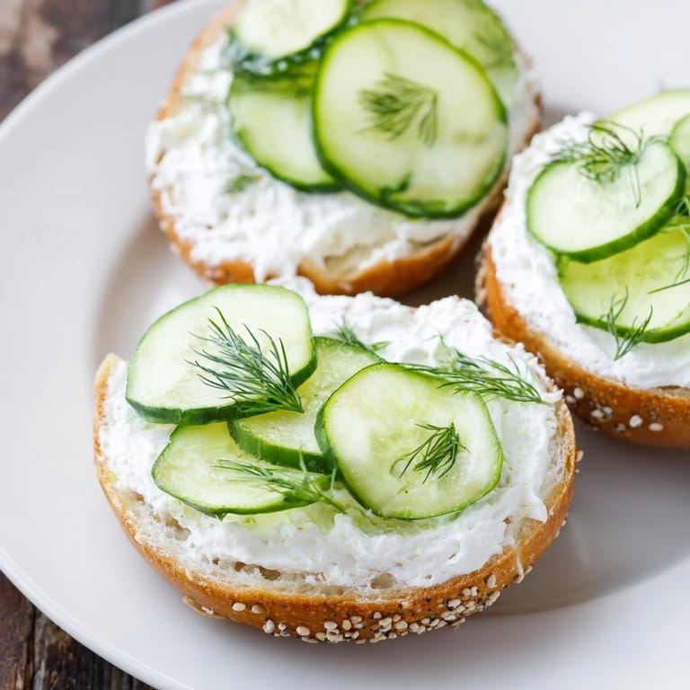 A simple yet satisfying bagel with cream cheese; a perfect American breakfast classic.