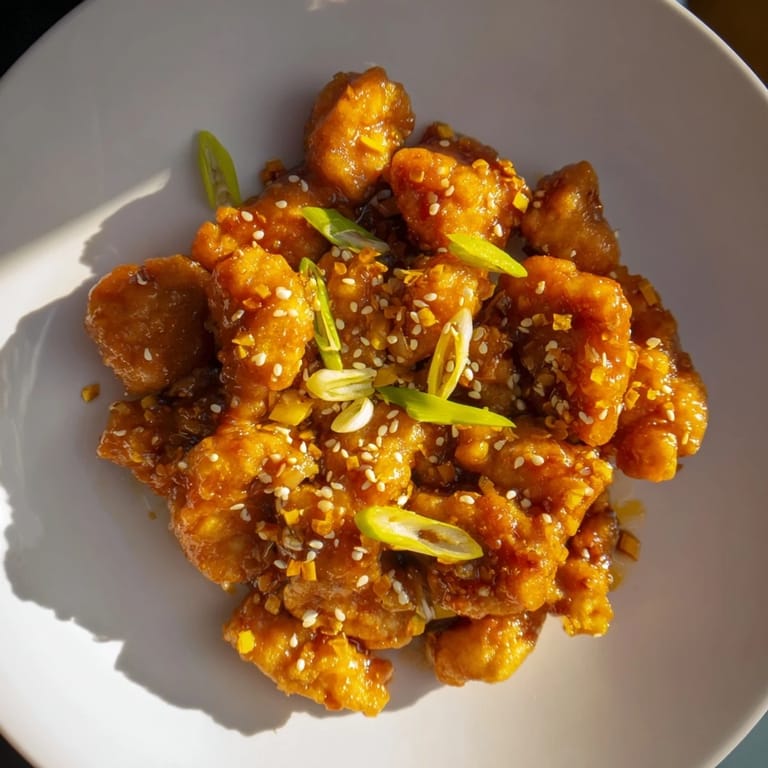 Sweet and tangy homemade Orange Chicken, a vibrant takeout favorite piled high on a serving dish.