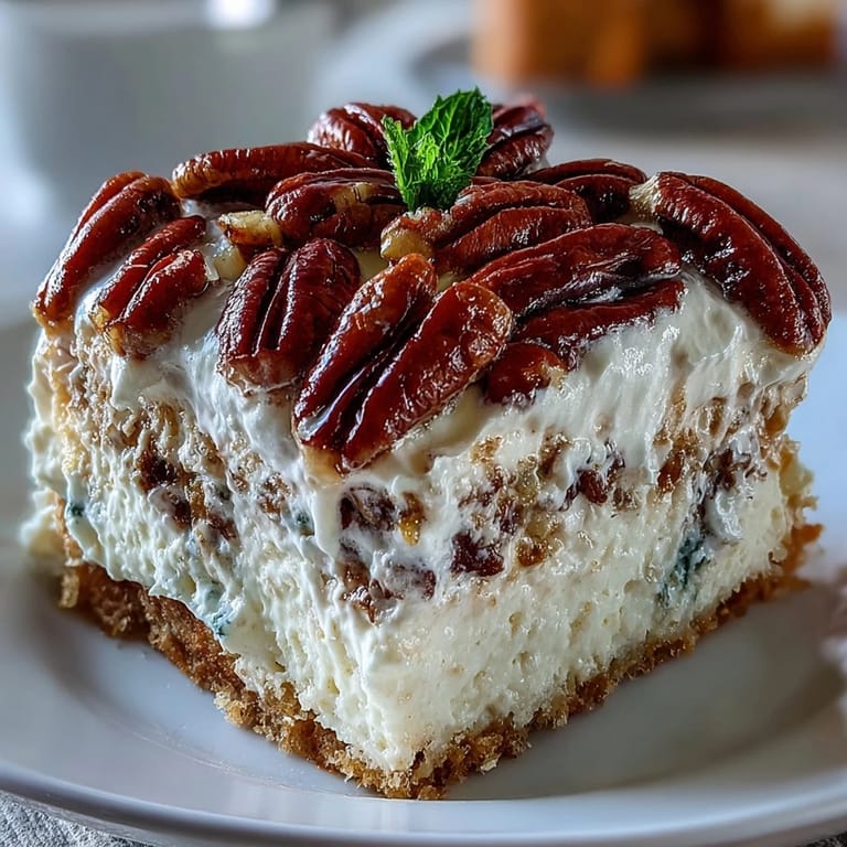 Rich Butter Pecan Tres Leches Cake with milk-soaked layers and crunchy brown sugar pecans on a white plate.