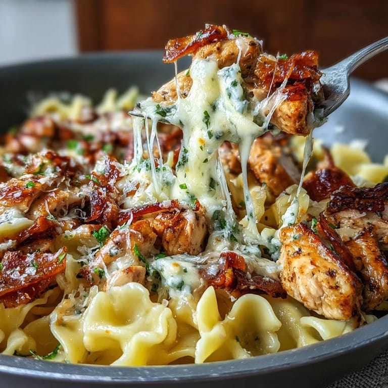 Creamy one-pot French onion chicken pasta loaded with tender chicken, sweet caramelized onions, and bubbly melted cheese.